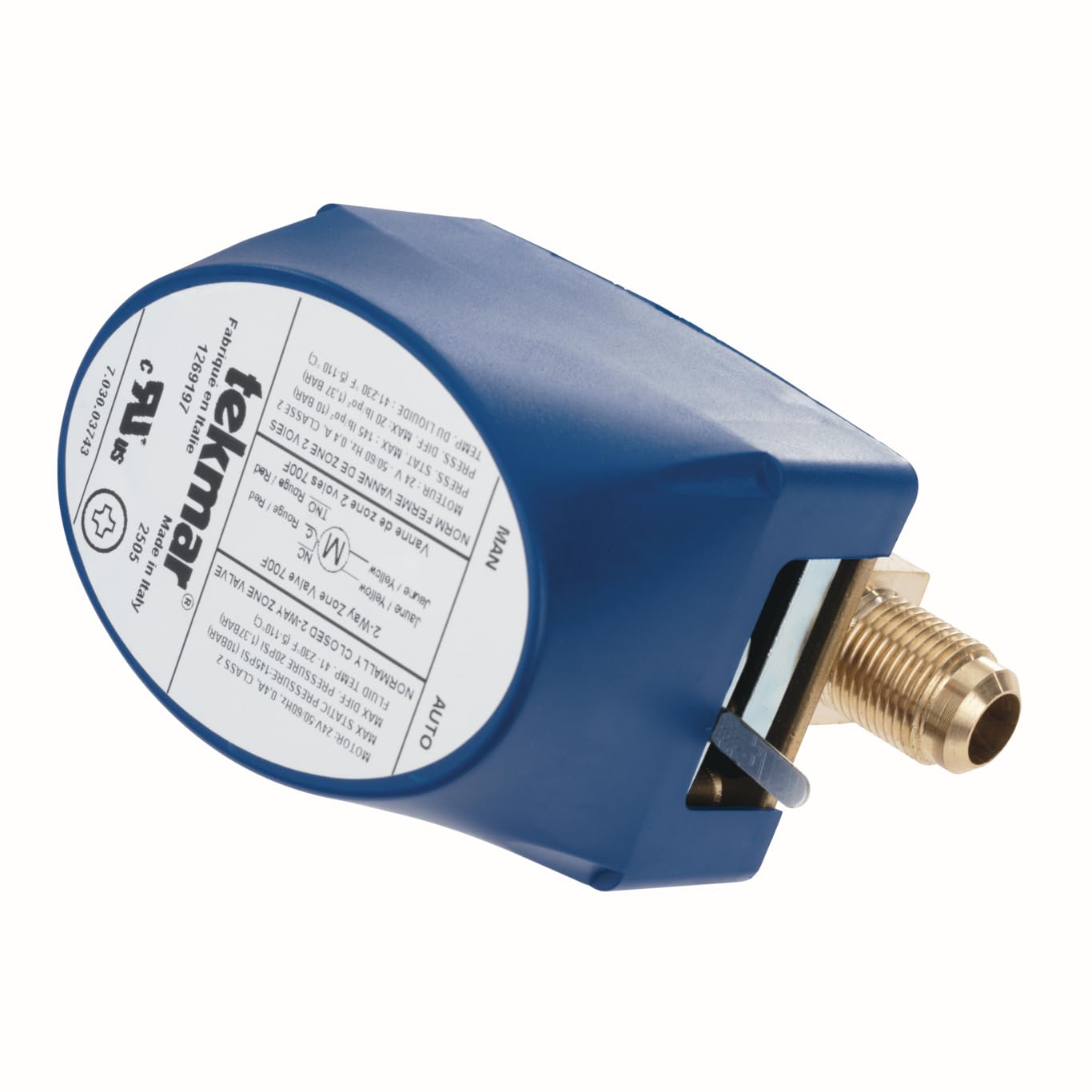 tekmar 702FT 2-Way Zone Valve | Normally Closed, Electro-Mechanical Actuation with End Switch, 3/4" Female NPT, 24V AC | Hydronic Heating & Cooling Systems
