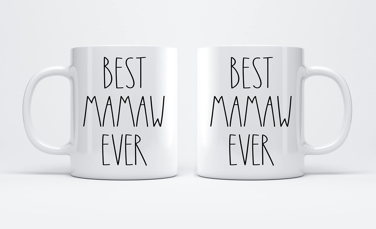 FundingCharlee Best Mamaw Ever Coffee Mug - Font Rae Dunn Inspired Style Fathers Day/Mothers Day Family For Birthday Present The 11oz White EHA37YBIPH-11oz
