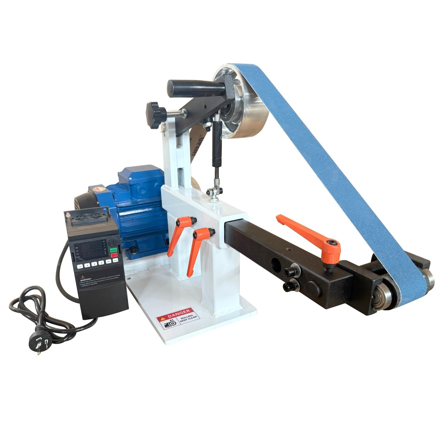 Belt Grinder Sander, 1500W 2HP Polishing Grinding Machine, 72x2 Inch Belts,Variable Speed Belt Polisher with VFD, 3 Grit Options, Arc/Circular/Flat Grinding, Industrial Metal Working Machine