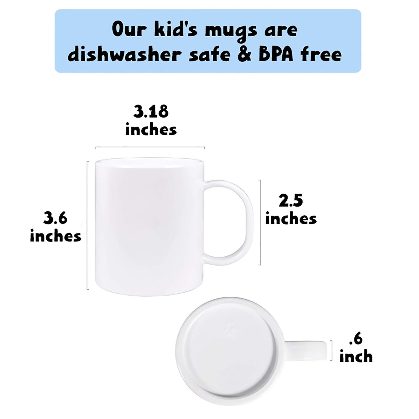 Personalized Undersea Kids Mug with Name and Initial, Lightweight Polymer