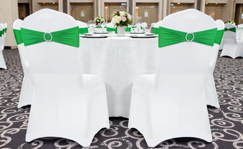 MDS Spandex Chair Sashes - Universal Fit Elastic Bands with Buckle for Weddings | Light Green, Pack of 100