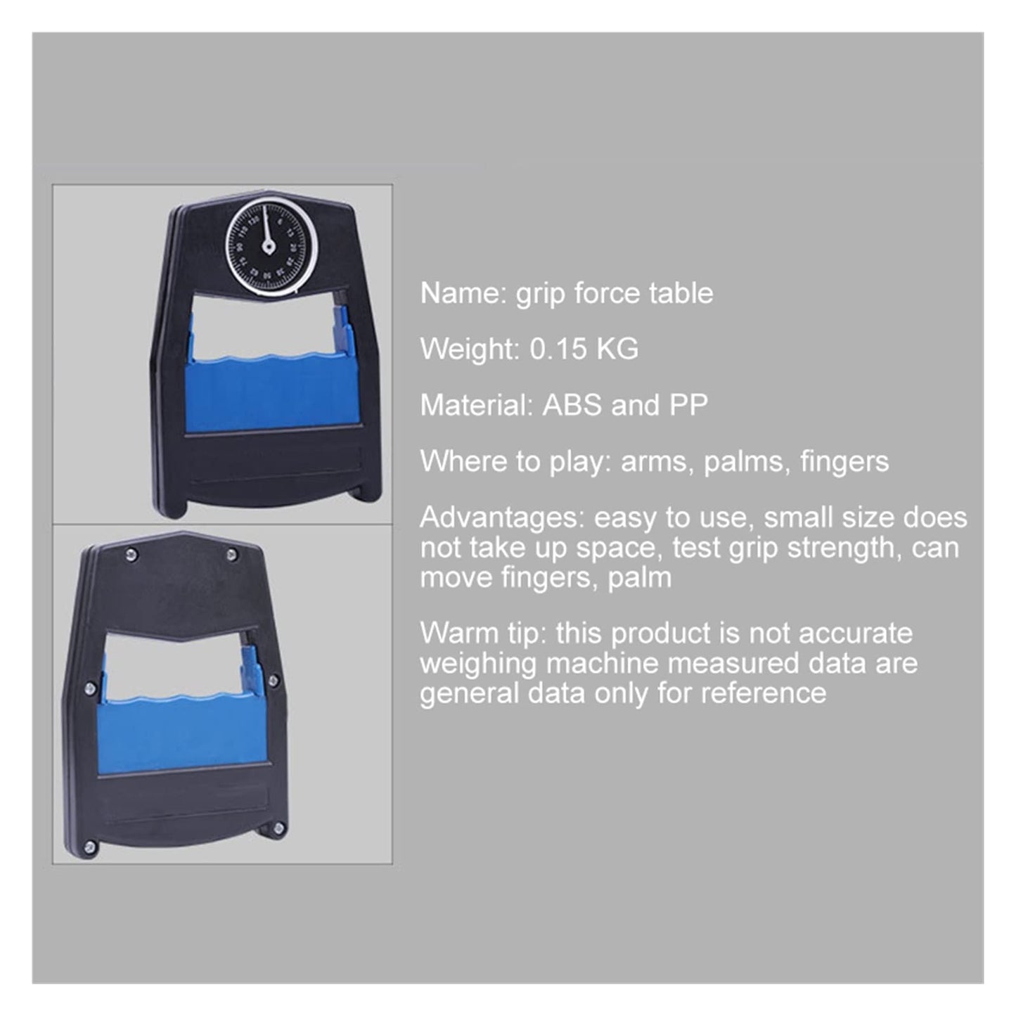 Digital Force Gauge, Electronic Dynamometer Count Hand Grip Digital Gym Sports Equipment Strength Training Meter Power Fitness Gauge Portable Force