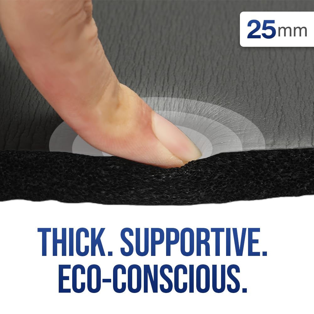 Impulse Yoga Knee Pads Cushion, Thick 1" (25mm) Workout Mat Provides Cushion for Kneeling & Elbows, Non-Slip & Portable Exercise Kneeling Pad for Yoga, Elbow, Wrist Pain, Planks, Pushups & Floor Exercises