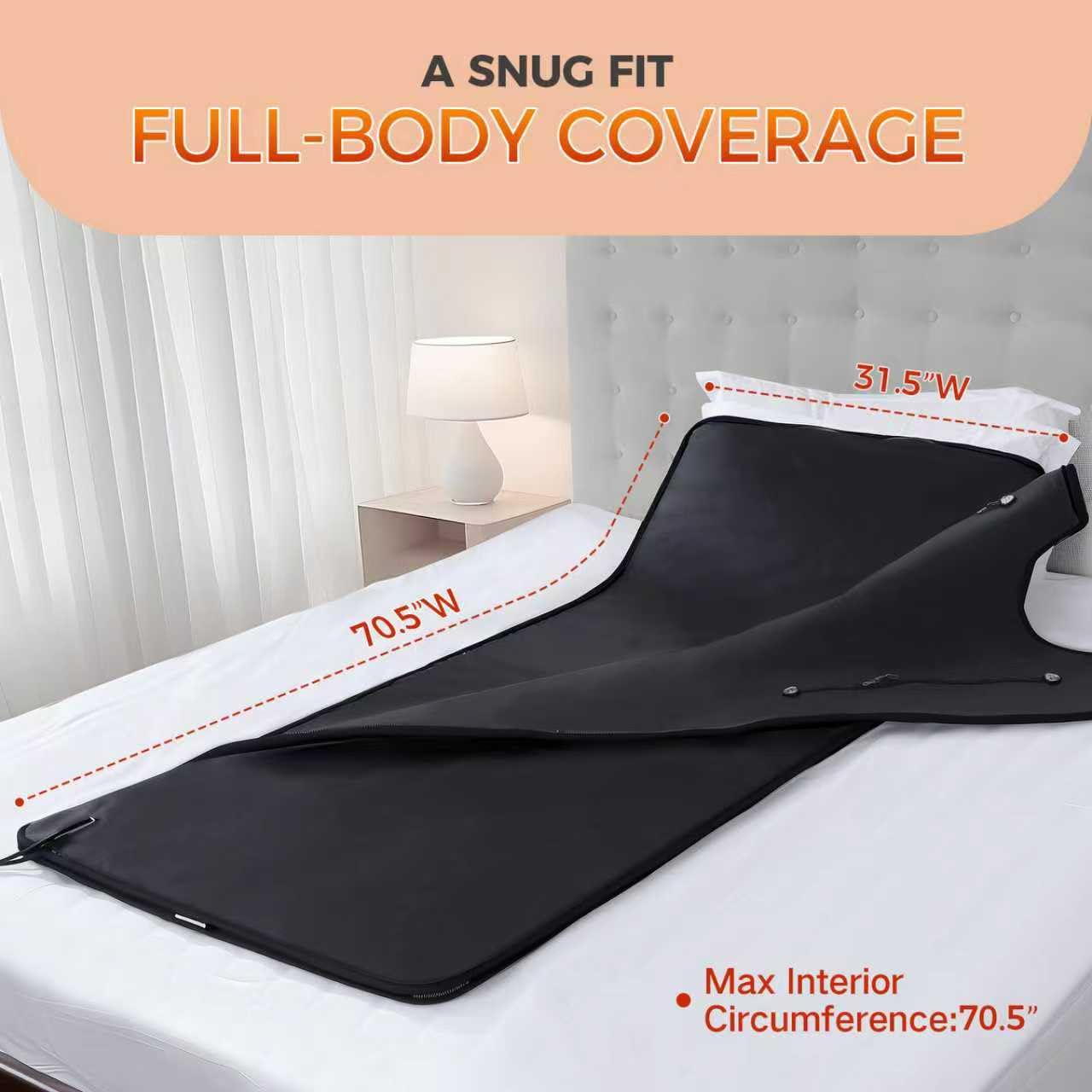 Portable Infrared Sauna Blanket for Home, 86-176℉, Detox, Circulation, Full Body Far Infrared Heating for Weight Loss, Stress Relief, Relaxation & Muscle Relief, Fast Heat-Up&Carrying Bag, 5.88x2.63ft