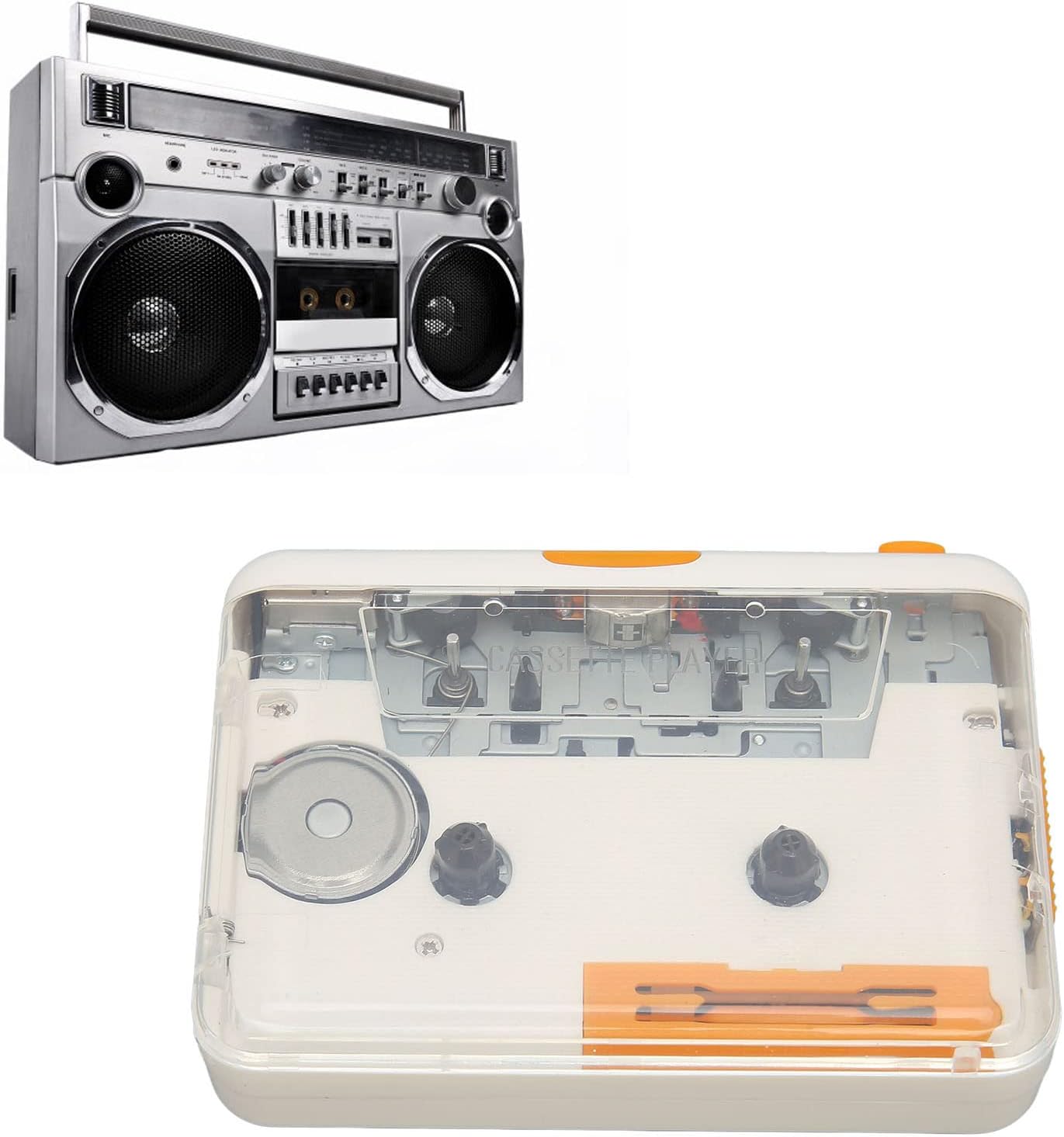 Cassette Tape-To-MP3 USB Tape Converter Player, Portable Plug And Play Capture Device With Software For CD Burning
