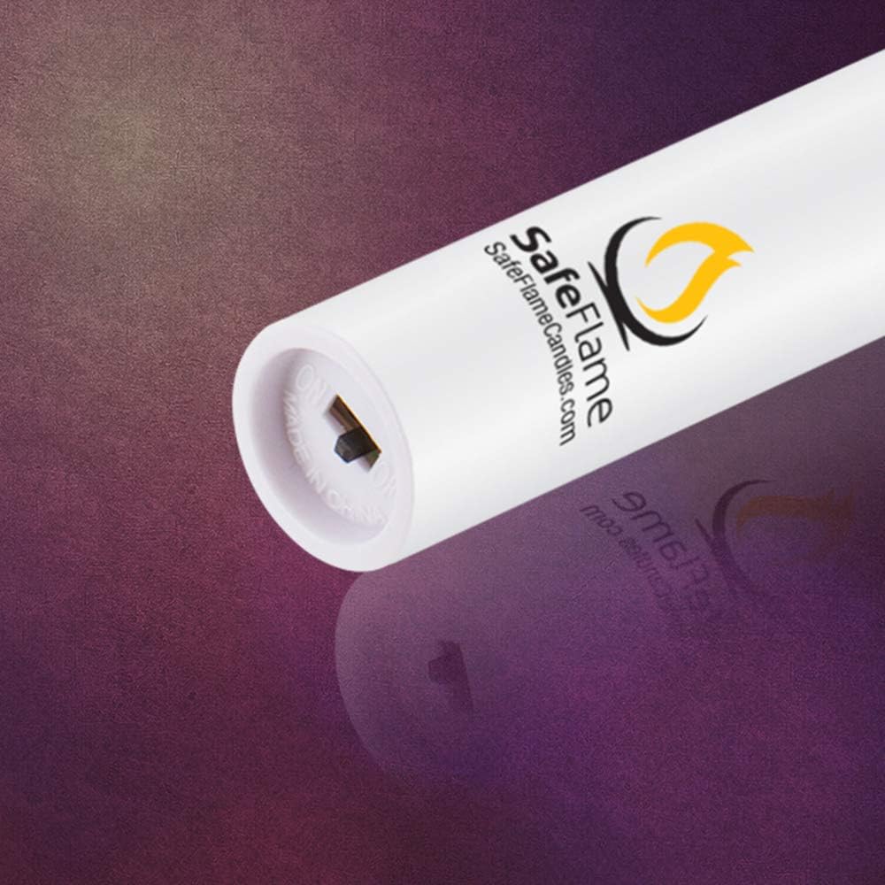 SafeFlame Flickering LED Handheld Candles - Battery Operated with Easy On/Off Switch - Box of 25 (Amber)