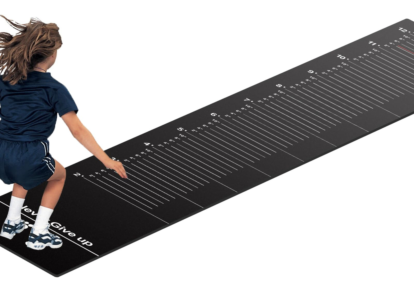 NELOMO 13.6’ X 2’ Standing Jumping Mat Long Jump Standing Broad Jump Mat Non Slip for Gym School Home Flooring Exercise Workout Training with World Record Mark