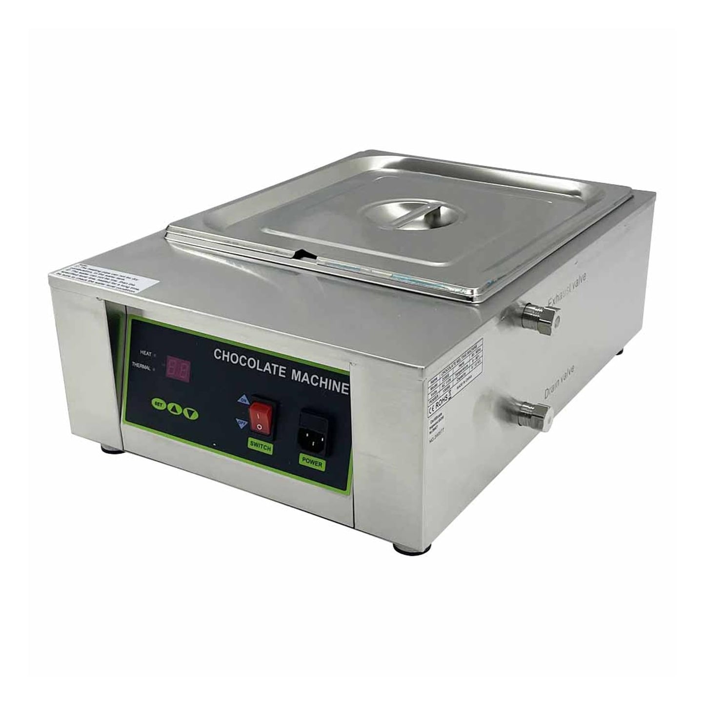 JARYANNIX 110V Stainless Steel Chocolate Melting Machine, Digital Control Chocolate Melter for for Bakeries Restaurants 1000W