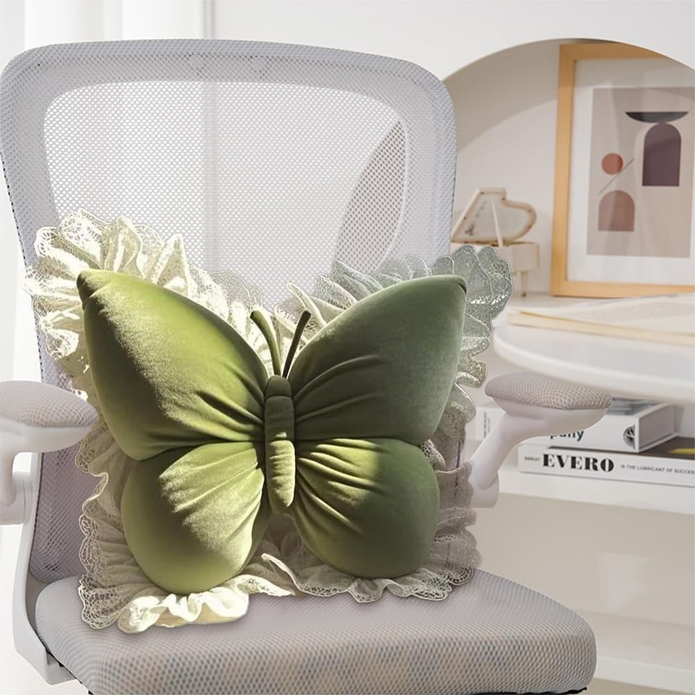 ELKOHA Butterfly Pillow Decorative Butterfly Shaped Throw Pillows Cute Plush Cushion Decorative Animal Pillow for Bedroom Living Room Sofa Couch