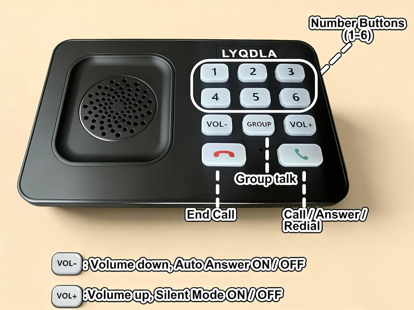 Intercoms Wireless for Home, Office, Elderly Care, Two-Way Wireless Intercom System, Clear Sound Intercom with 1400 Feet Range, Easy to Use, 8 Volume Adjustment, Auto-Answer, Silent Mode(4 pack,black)