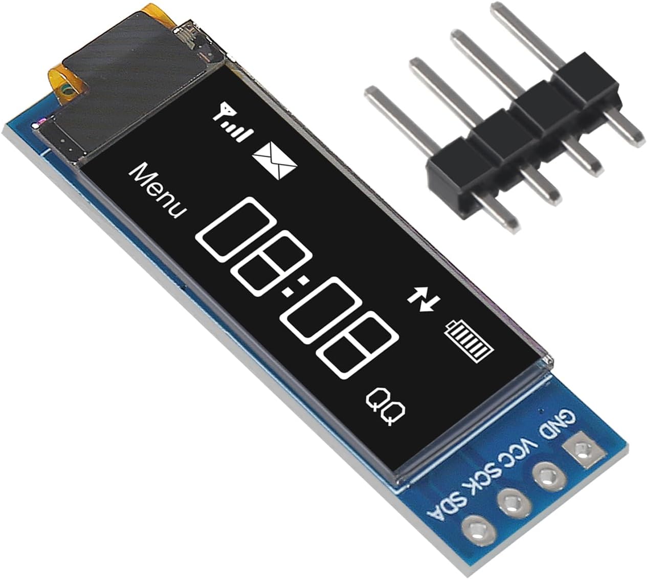 XIITIA 6pcs 0.91 inch I2C SSD1306 128x32 30pin OLED IIC Display Module LCD Screen Driver with Dupont Cables for Arduino