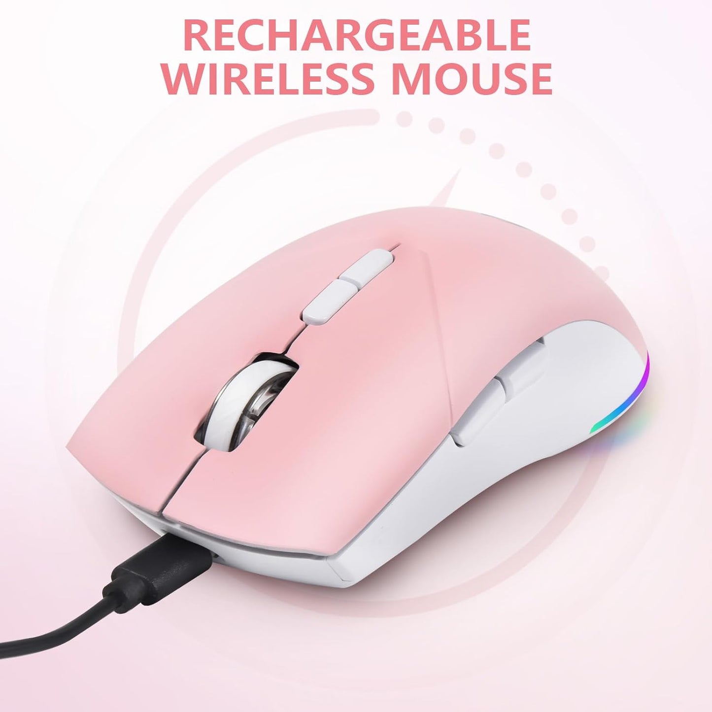 mobiproduct 3 5.2 2.4G) Wireless Bluetooth Mouse, Rechargeable USB Optical Mouse, Adjustable DPI, LED Silent Dual