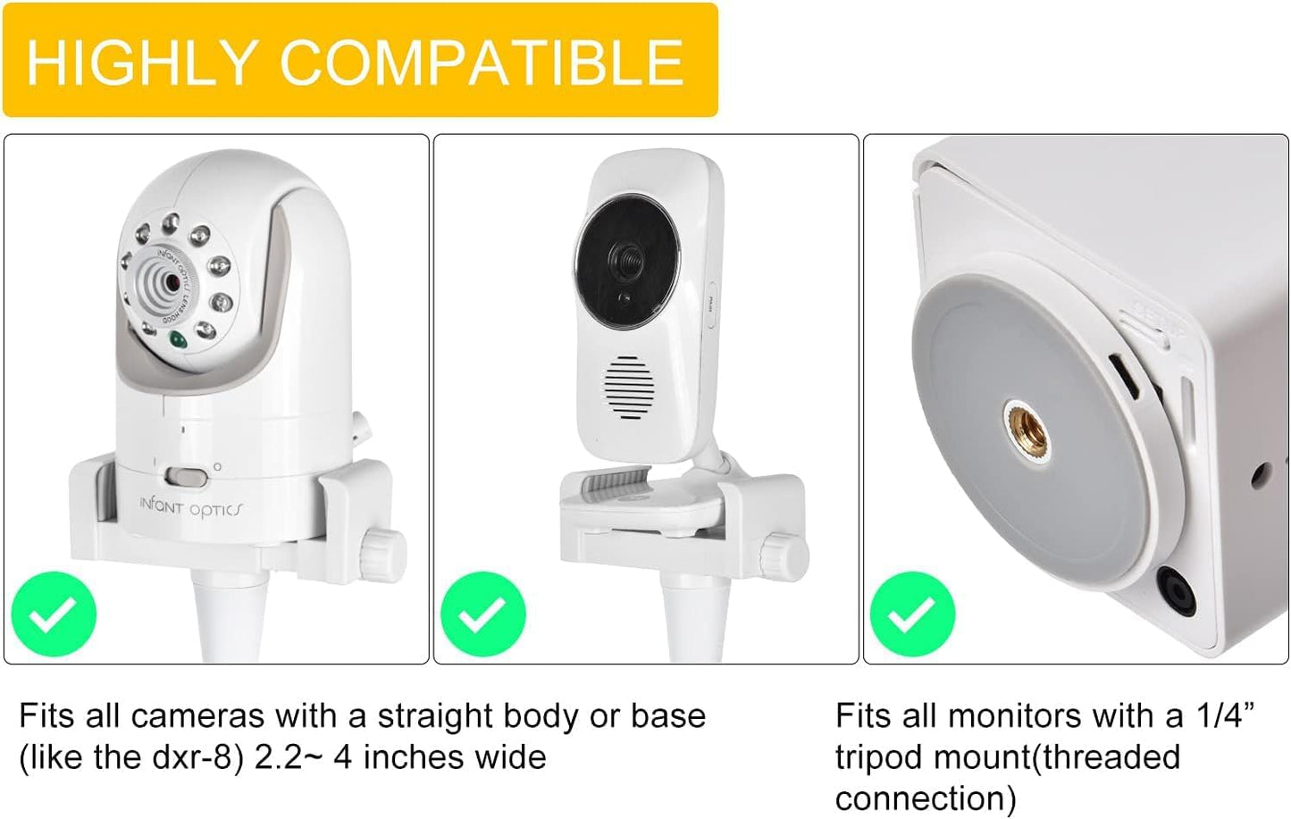 KHQBG DXR-8& DXR-8 The Baby monterail Mount Camera Shelves are Compatible with Pro and Most Other Baby Monitors
