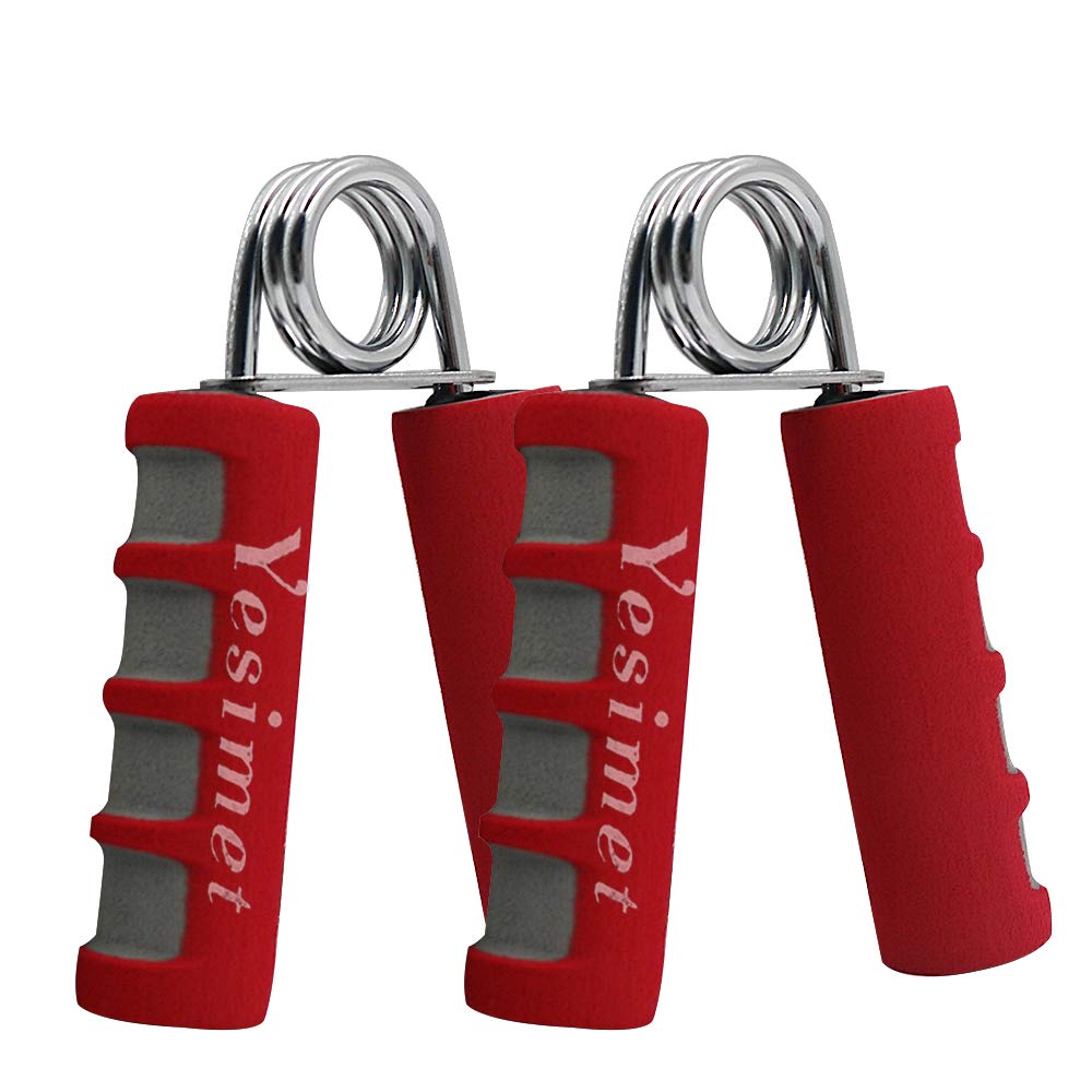 Hand Grip Strengthener Set,2 Pack Forearm exerciser, Finger Trainer,Hand Gripper- Soft Foam Hand Exerciser for Quickly Increasing Wrist Forearm and Finger Strength (Red)