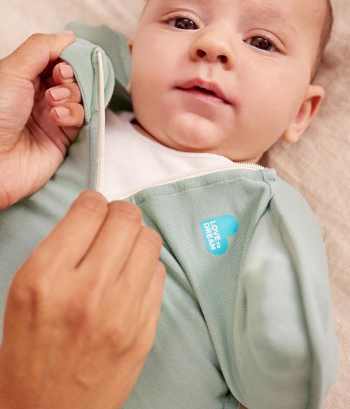 Love To Dream Swaddle - Self-Soothing Baby Sleep Sack for Newborns | Lite 0.2 TOG, Olive, 8-13 lbs