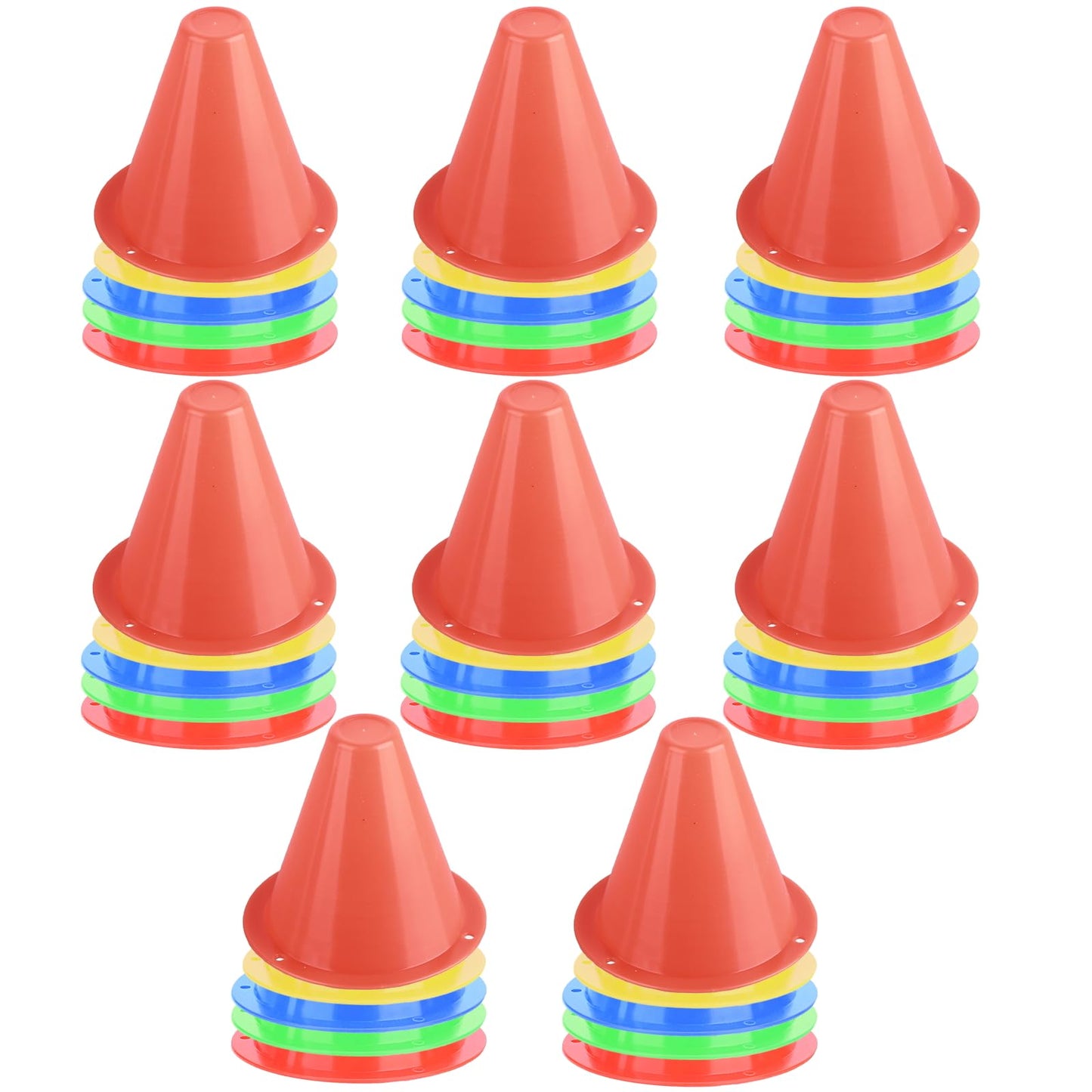 OUKENS Training Marker Cones, 40pcs 3 Inch Mini Sports Cones, Football Training Sports Equipment Roller Skating Barriers, Pe Cones, Plastic Marker Holder Accessory for Fitness Practice