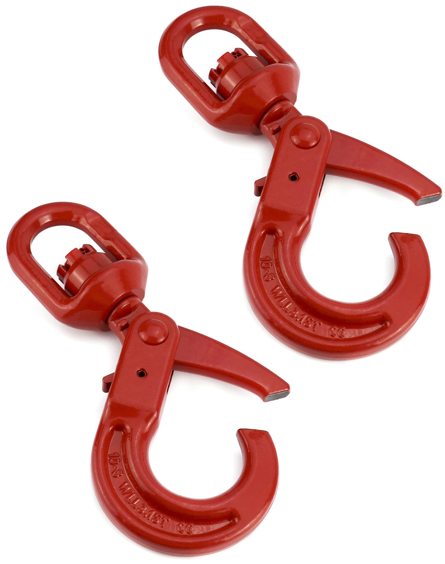 QWORK Grade 80 Forged Swivel Self-Locking Hook, 7100Lb – Heavy Load Chain Connector for Hoisting, Rigging & Lifting