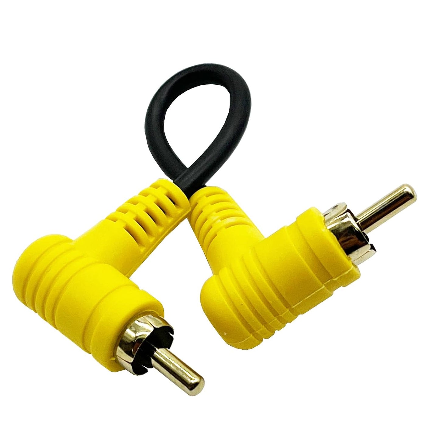 Elbow (15cm 2PCS) RCA Audio Cable Gold-Plated RCA line Lotus Male and Male Extension Lotus AV Video Cable Projector