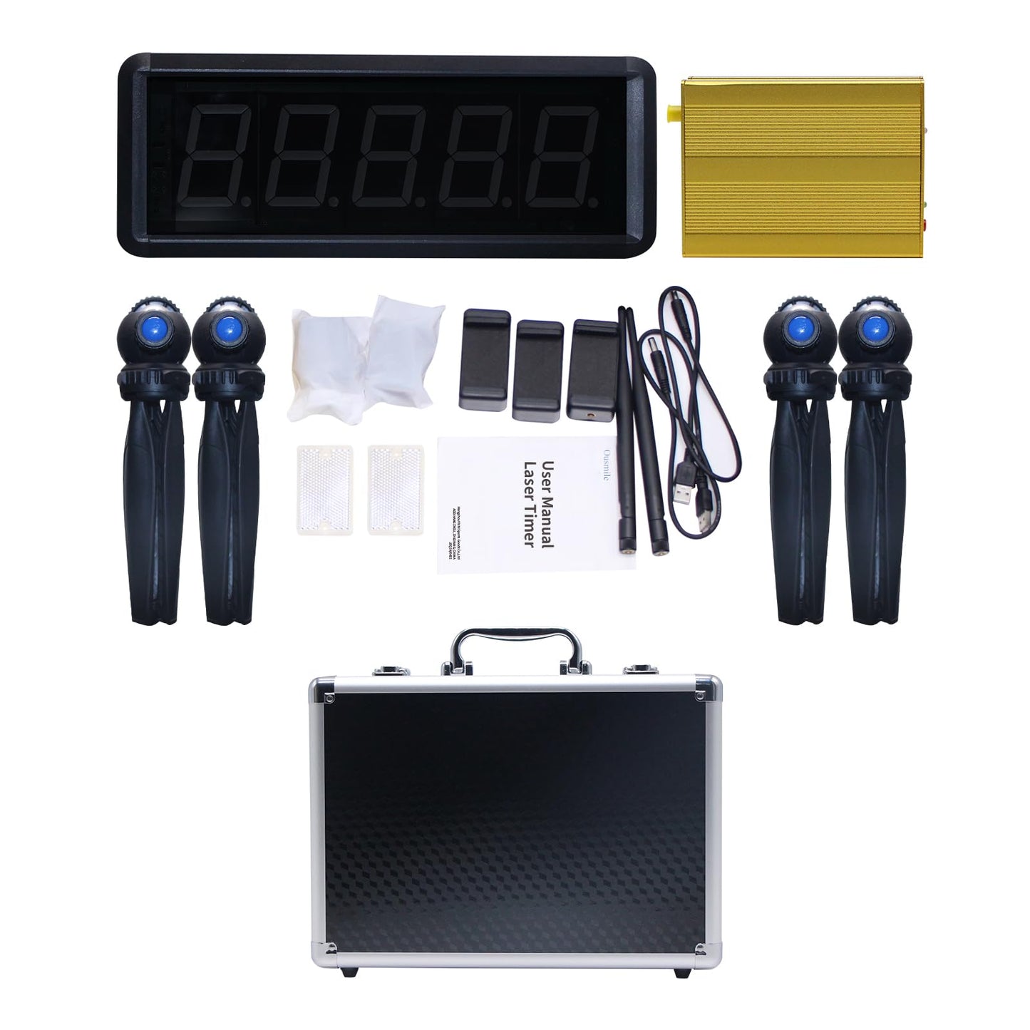 Ousmile Wireless Laser Timer for Sprints, Stopwatch for Track 40 60 Yard Dash, Laser Sprint Timer System, Race Clock for Running/Track Field/Speed Tranning(Low Stand)