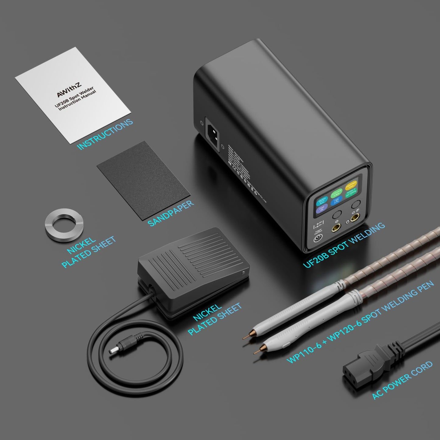 Capacitor Battery Spot Welder, AWithZ UF20B 10.5KW Spot Welder, 3-in-1 Auto & Manual & Foot Pedal Three Modes Welding Equipment for 18650/LiFePO4 Lithium Battery Pack Building with Foot Pedal