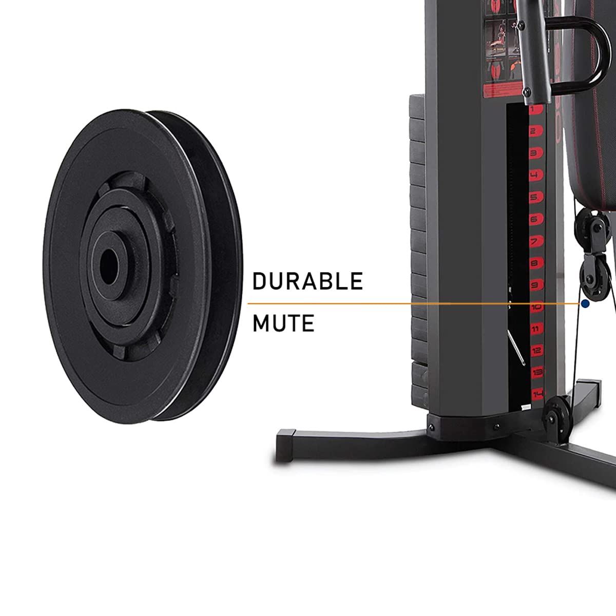 Pulley Wheel for Gym Equipment,90mm/3.5" Nylon Bearing Pulley, Wheel Replace for Gym Equipment Part Cable,Universal Wearproof Abration Bearing (3 pcs),gym equipment and garage door pulley system (3)