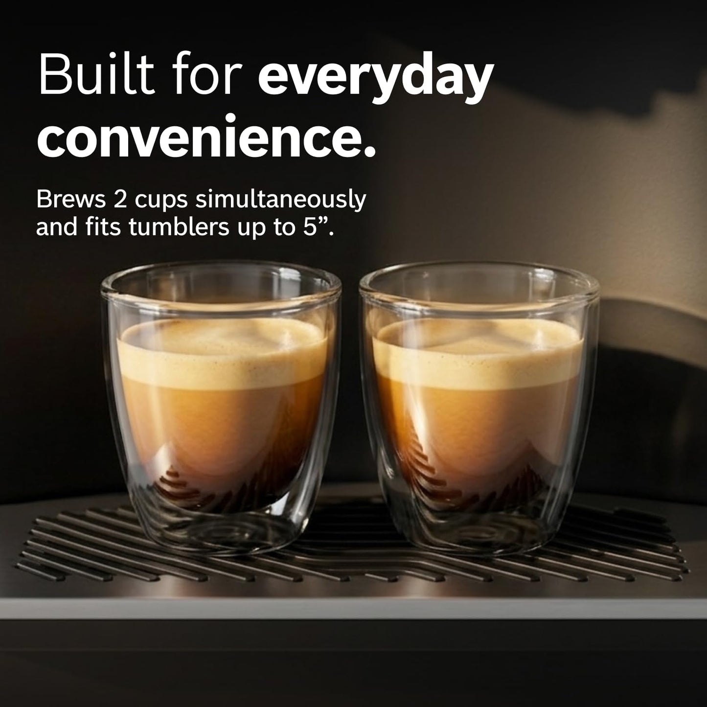 Bosch Fully Automatic Coffee and Espresso Machine - 35 Drinks, Double Cup Barista Style Super Coffee Maker - Touchscreen, Large Bean Capacity - Easy Clean, Maintenance - Black - TPU60309