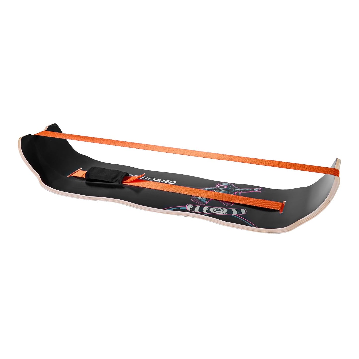 VEVOR Balance Board, Wobble Board Trainer for Adults, Premium Wooden Curved Balance Training Equipment, Compact & Lightweight for Core Workouts, Standing Desk Exercise, Home Gym, Yoga, Black & Orange