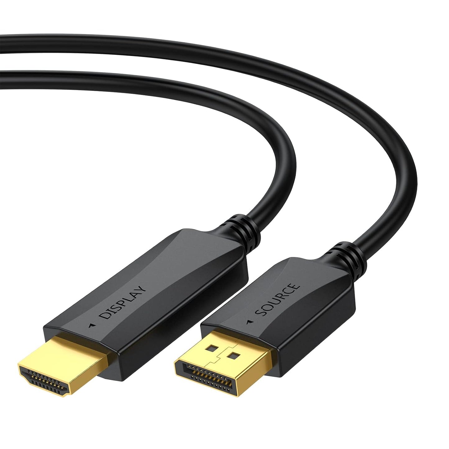4K 10 2-Pack (4k, 2880P,2160P, 1440P, 1080P) DisplayPort to HDMI Cable Feet, DP (Display Port) to HDMI Cord Male