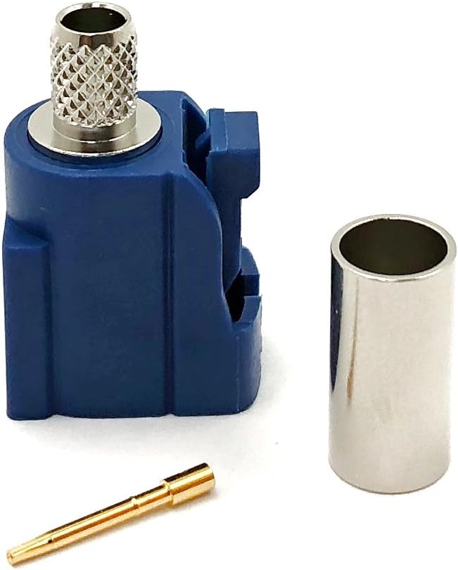 RG58 2pcs Pack Automotive FAKRA SMB Connector Straight Jack Crimp for Code C Blue GPS: Telematics Navigation