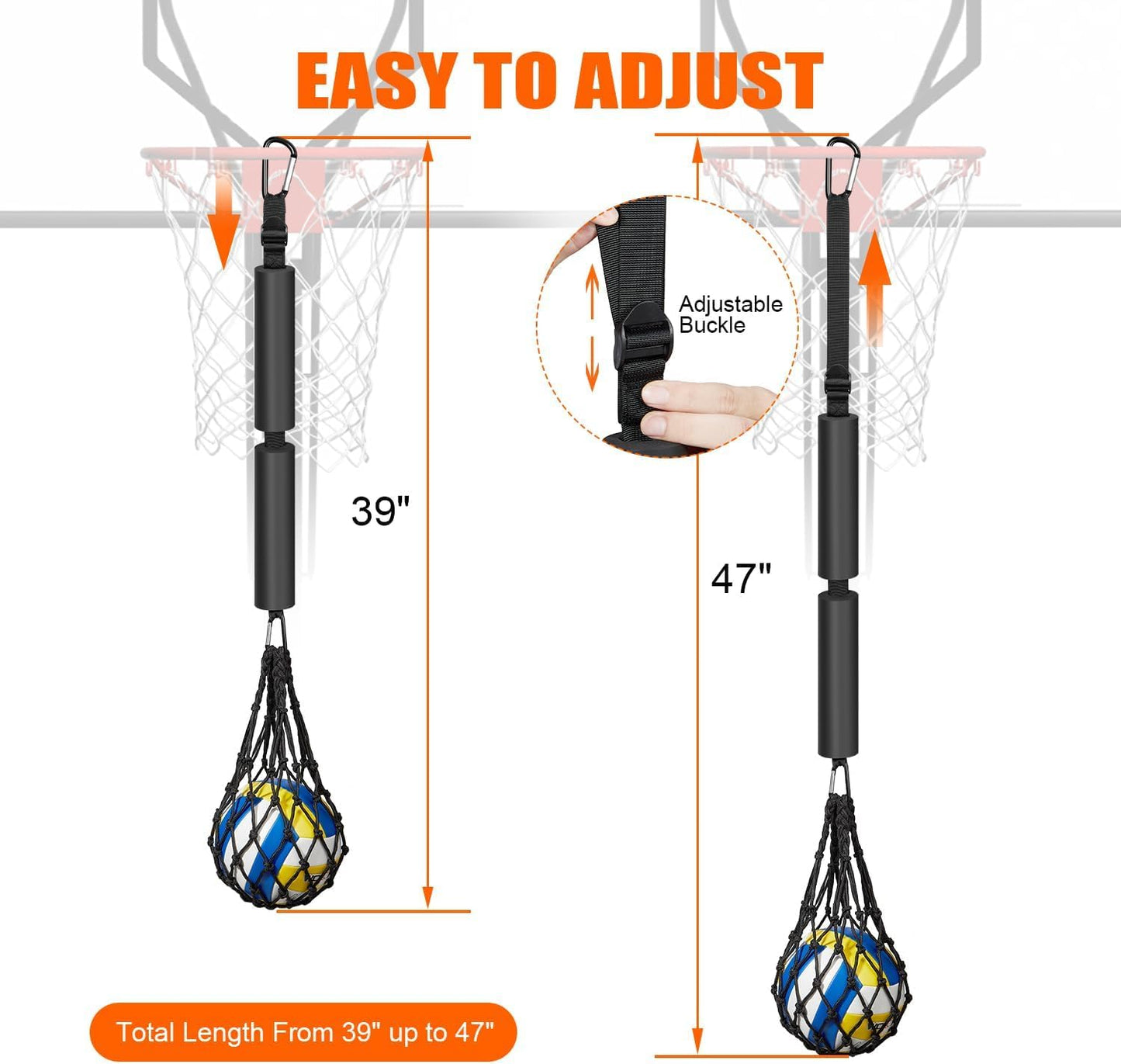 UZTUGG Volleyball Spike Trainer, Volleyball Training Aids, Volleyball Attack Trainer, Adjustable Volleyball Spiking Training System can Improve Your Serving, Jumping, Arm Speed and Spiking Power