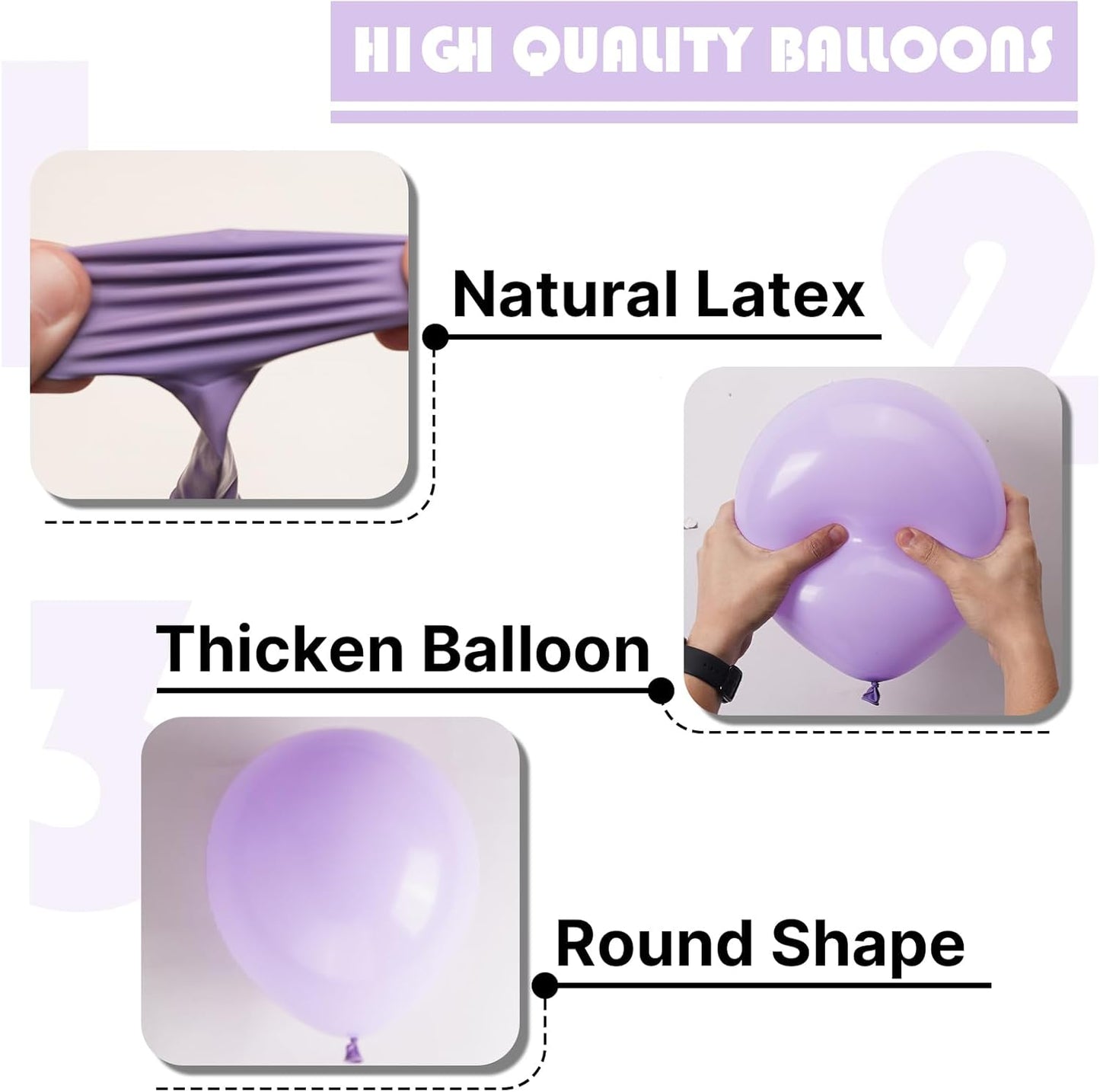 PartyWoo Lavender Balloons - 130-Piece Pack in Light Pastel Purple | Perfect for Baby Showers & Birthday Parties