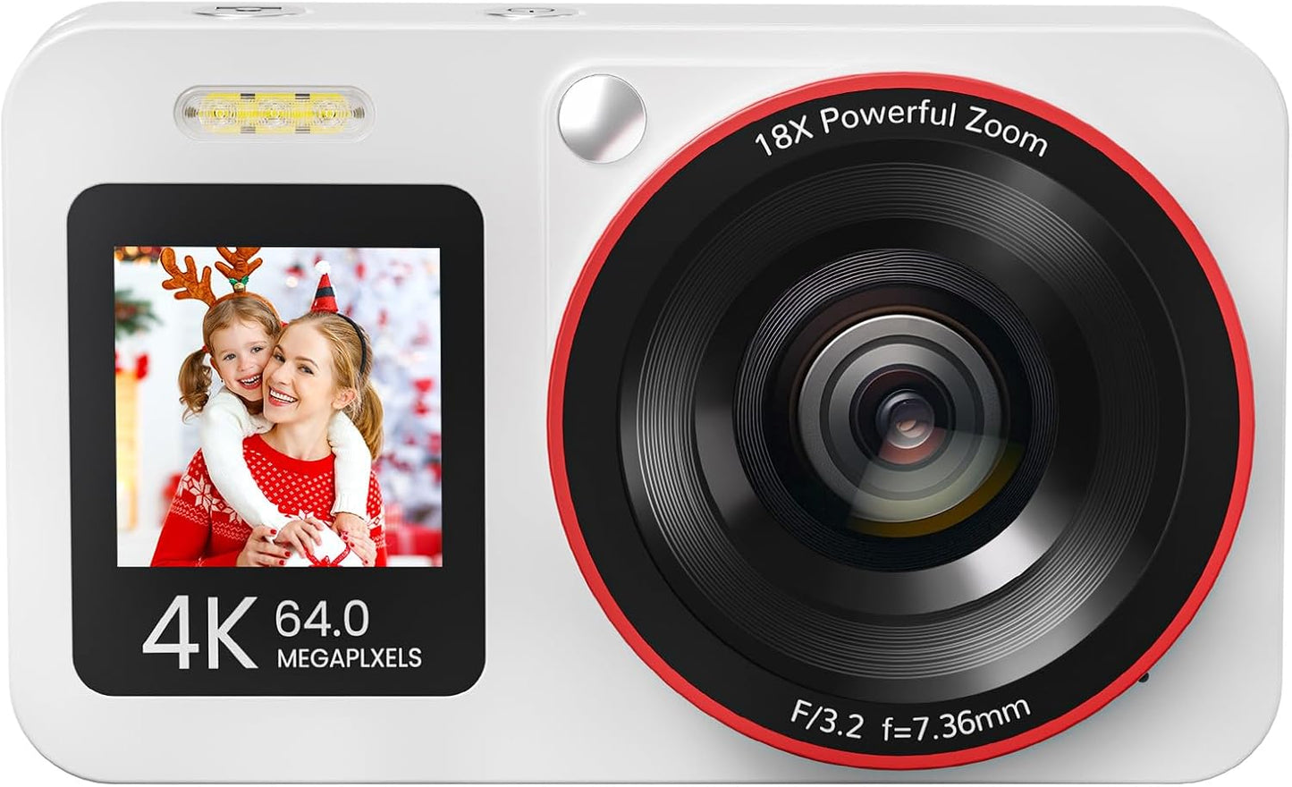 TMEZON 4K 1 Count 64MP 64G Digital Camera, Auto FocusDigital Camera, Compact & Portable Camerawith Memory Card