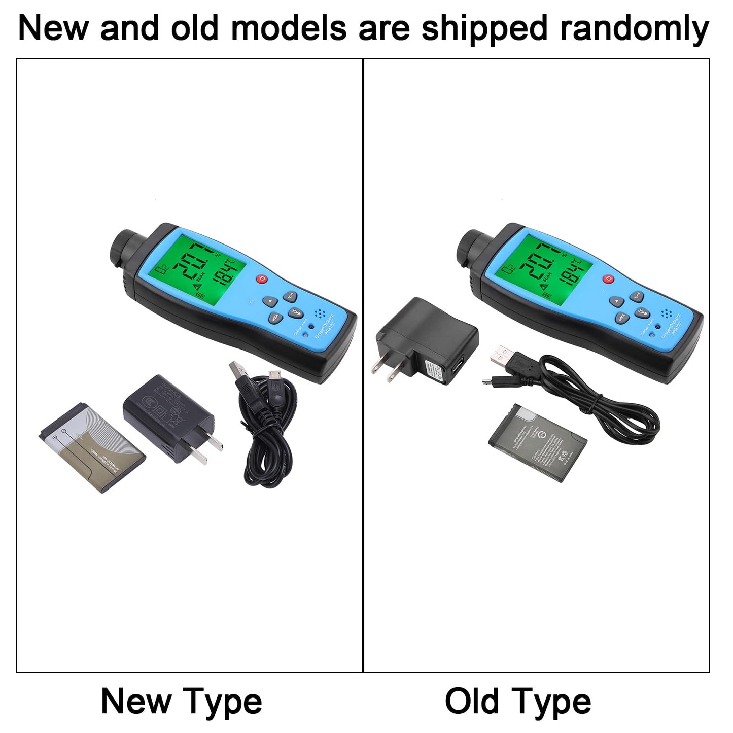 AR8100 Rechargeable LCD O2 Gas Meter with Thermometer - Portable Digital Oxygen Monitor for Home & Industrial Use, Accurate Measurement Device for Gas Detection
