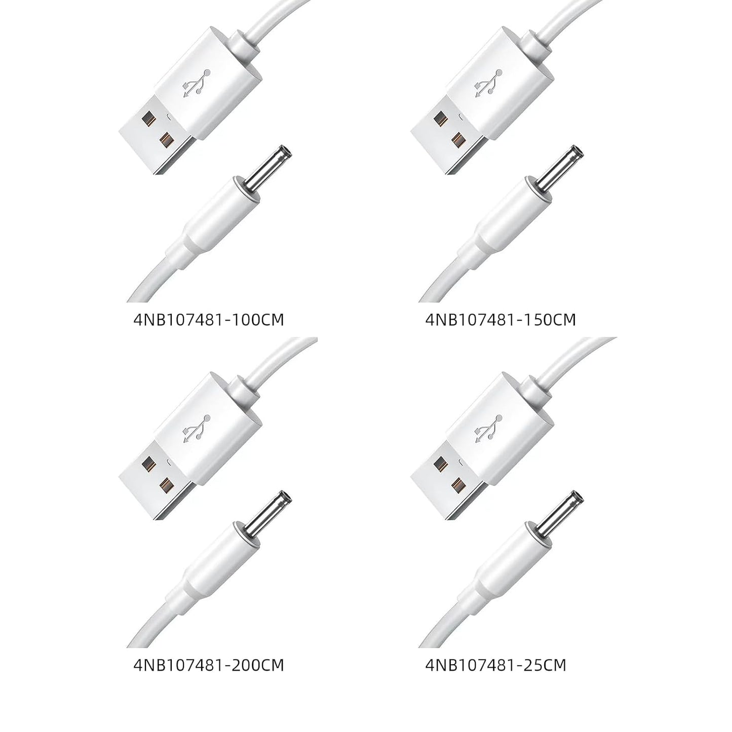 Kaeltsyn 3.5x1.35mm 5V Multi Purpose USB to Charging Cord Power Adapter Cable Line Multiple Length for Table Lamp