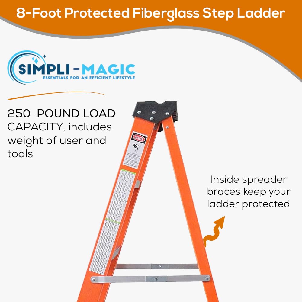 24-Foot 300-LB Fiberglass Extension & 8-Foot 250-LB Fiberglass Step Ladders Bundle