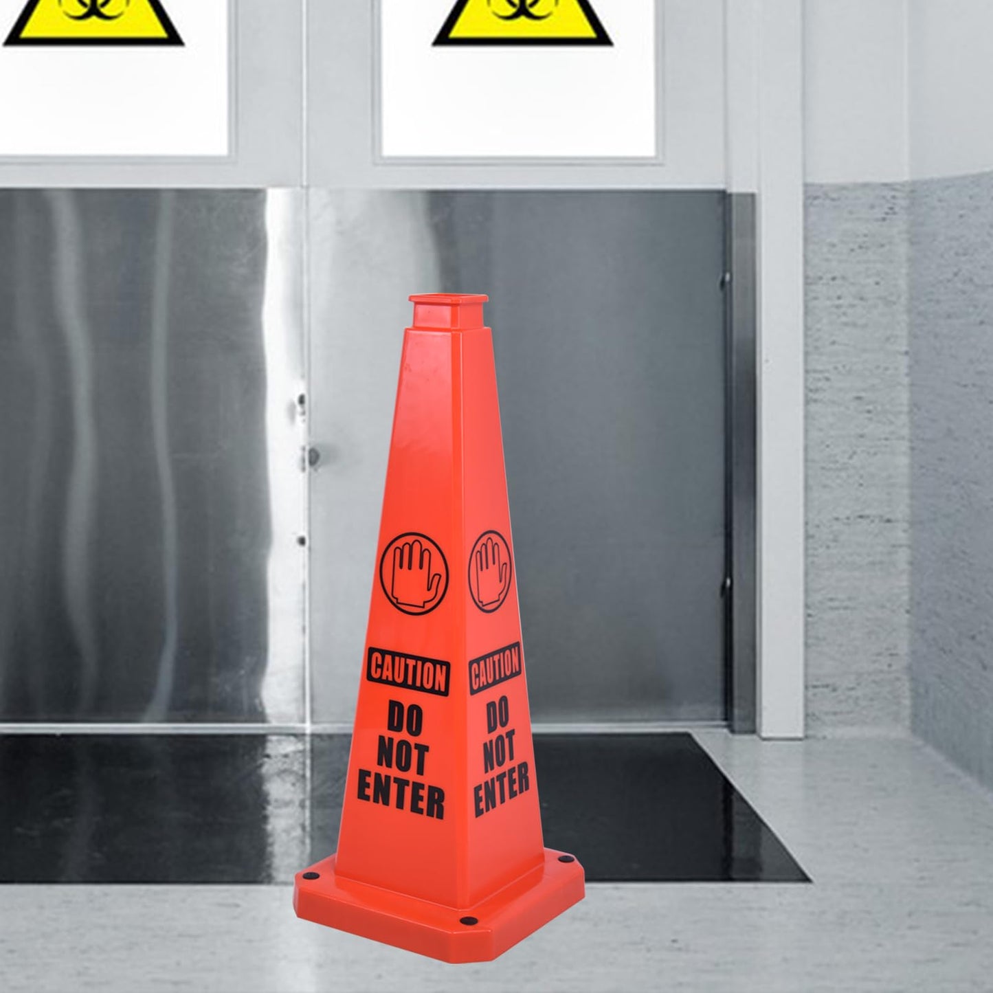 OranclUS 6 Pack 36 Inch 4-Sided Safety Cone, “Do Not Enter” Orange Traffic Cone, Extra Tall Bright High Visibility Durable PVC Stackable Cones (6, Orange-Do Not Enter, 36inch Printed)