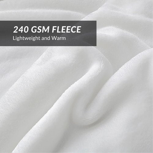 Bedsure GentleSoft Fleece Blanket | Queen Size White - Soft, Lightweight, Plush & Cozy Microfiber, 90x90 Inches