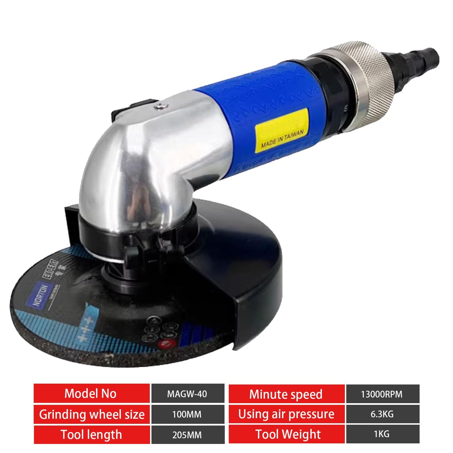 MAGW-40 Pneumatic Angle Grinder 4" Straight Grinder Chassis 100MM Grinder