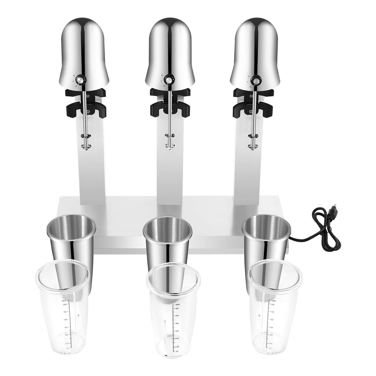Electric Milkshake Maker Machine, 540W 2-Speed Triple Head Milk Shake Mixer Machine with 22oz Stainless Steel Mixing Cup, Commercial Milkshake Blender & Drink Mixer for Home or Business