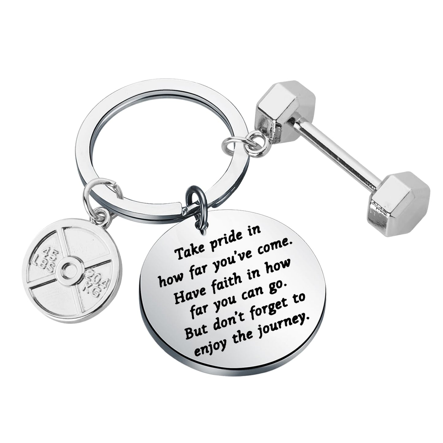FUSTMW Fitness Keychain Weightlifting Gifts for Exercise Lovers Dumbbell Workout Gifts for Instructor Bodybuilder Keyring (Dumbbell K)