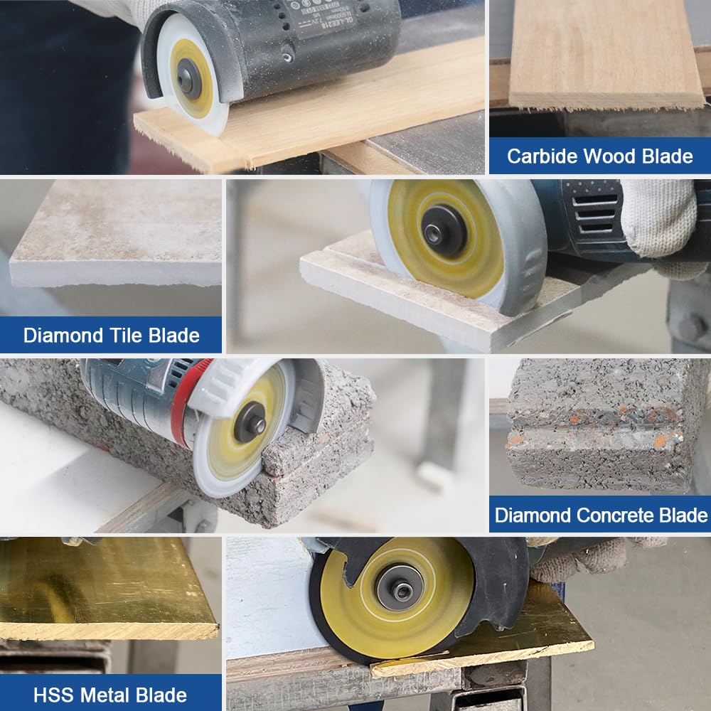 HIGHDRIL Diamond Hole Saw Kit - 6/6/8/20/25/35/50/75/100mm Drill Bits and HIGHDRIL 3" 75mm Circular Saw Blade Set 4pcs - Diamond/HSS/Carbide Cutting Disc