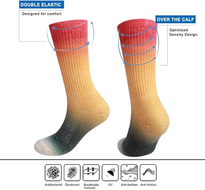 EnerWear 4 Pack Women's Merino Wool Outdoor Hiking Trail Crew Sock