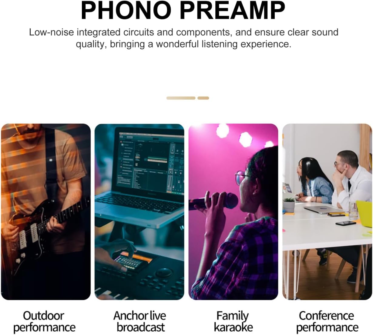 4.05X2.24X1.18In POPETPOP Turntable Preamp Electronic Audio Phonograph Preamplifier with Low Noise Stereo Amplifier