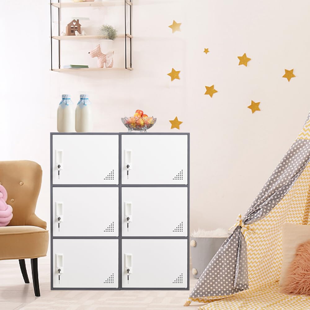 iCHENGGD 3 Door Metal Locker Steel Storage Cabinet, Office Storage Lockers for Employees, Vertical Metal Cabinets for Home,Office,School,Room Storage Organizer