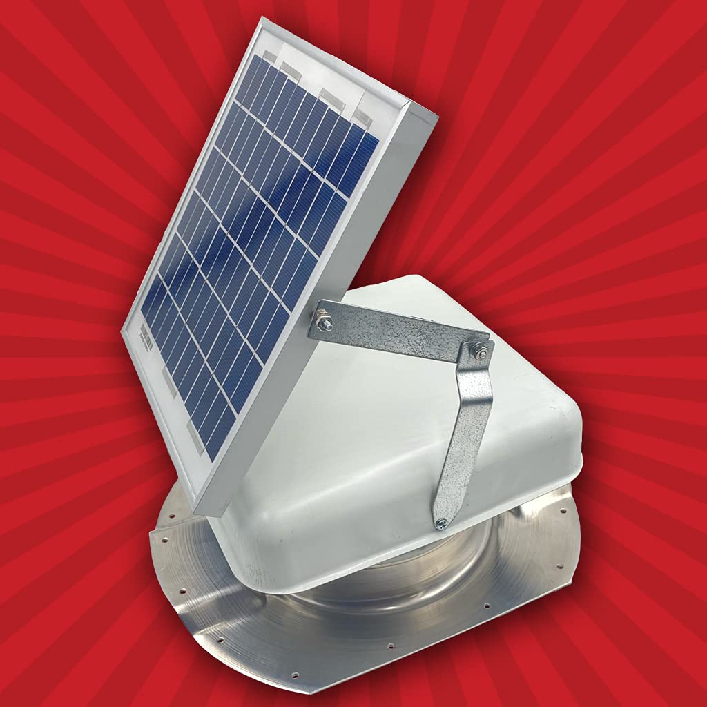 Solar Mega RoofBlaster Adjustable for 3.5” ribbed Conex Shipping Containers (White) | Solar Roof Vent | Solar Roof Fan | Exhaust Fan for shipping containers | Get rid of hot air with the sun's power