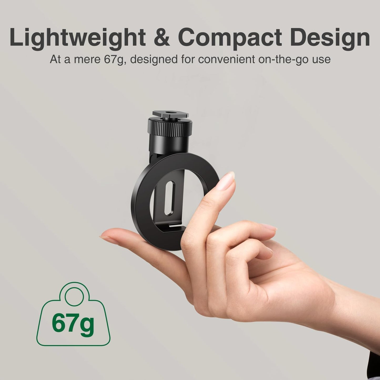 elitehood 360 1/4 180 Aluminum Magnetic Camera Phone Mount with Rotatable Cold Shoe Base, MagSafe iPhone Tripod Mount