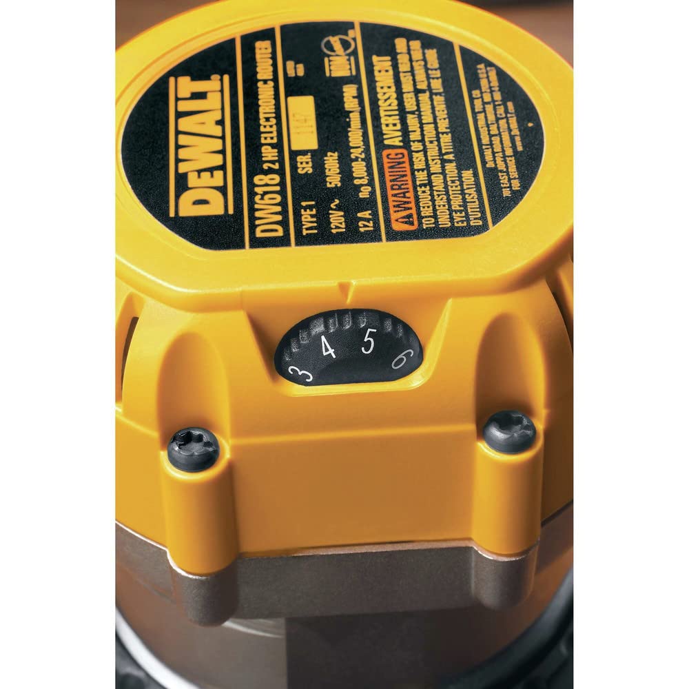 DEWALT Router, Fixed Base, 12-Amp, 24,000 RPM Variable Speed Trigger, 2-1/4HP, Corded (DW618)