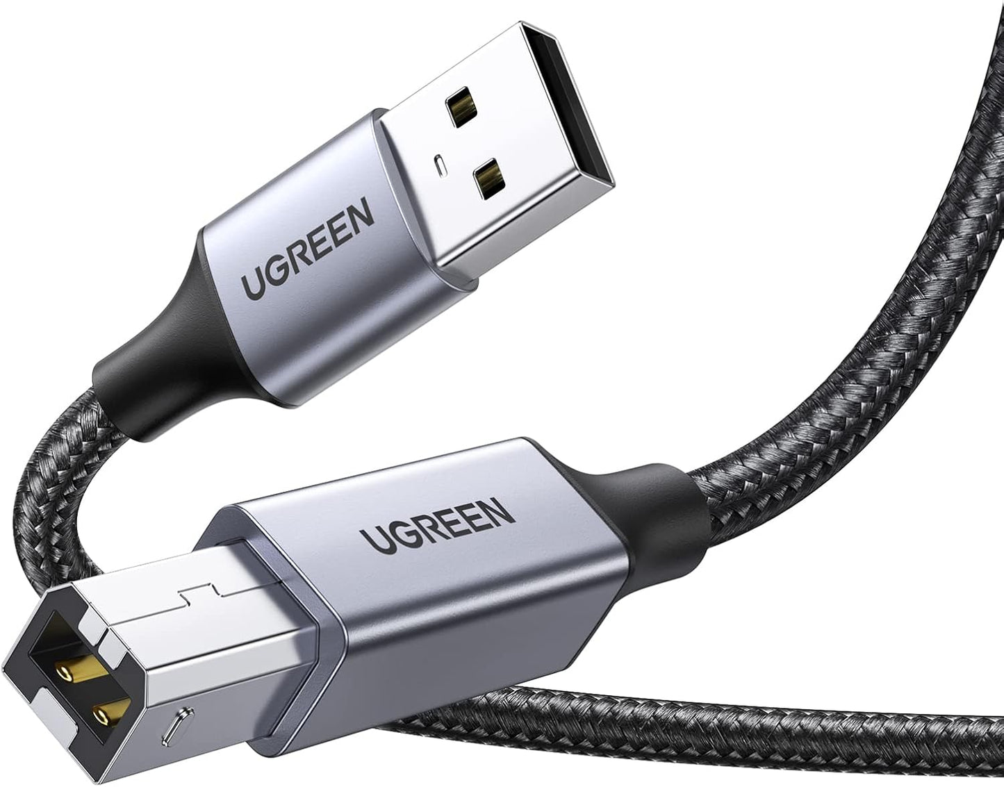10 UGREEN Printer Cable, FT USB A to B, Nylon Braided USB B Scanner Cord Compatible with Epson, Canon, HP, Brother