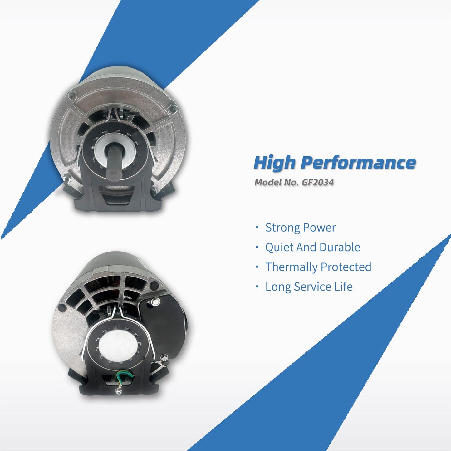 GF2034 Blower Motor 1/3HP 115V 60Hz 1725RPM 48FR Replaces Packard 45013 Ao smith/Century 316P169, NBK20598 EMERSON 8100, GE BF4706, Universal 805, Baldor RSP2442, Carrier HC41DE114, Belt Drive Leungoo