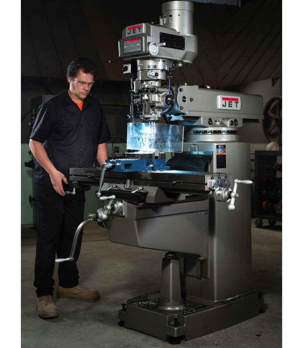 JET Variable-Speed Vertical Mill, X-Axis Powerfeed, ACU-RITE 203 DRO, 230/460V 3Ph (JTM-1050VS2)